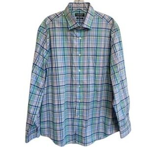 Lauren Ralph Lauren XL Dress Shirt Multi Plaid Stretch‎ Fabric Regular Fit